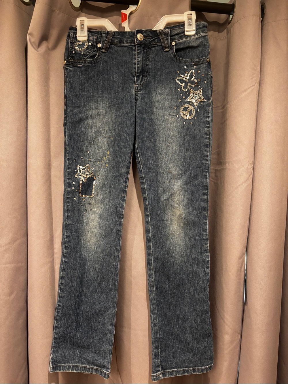 total girl Dark Blue Embellished Boot Cut Jeans